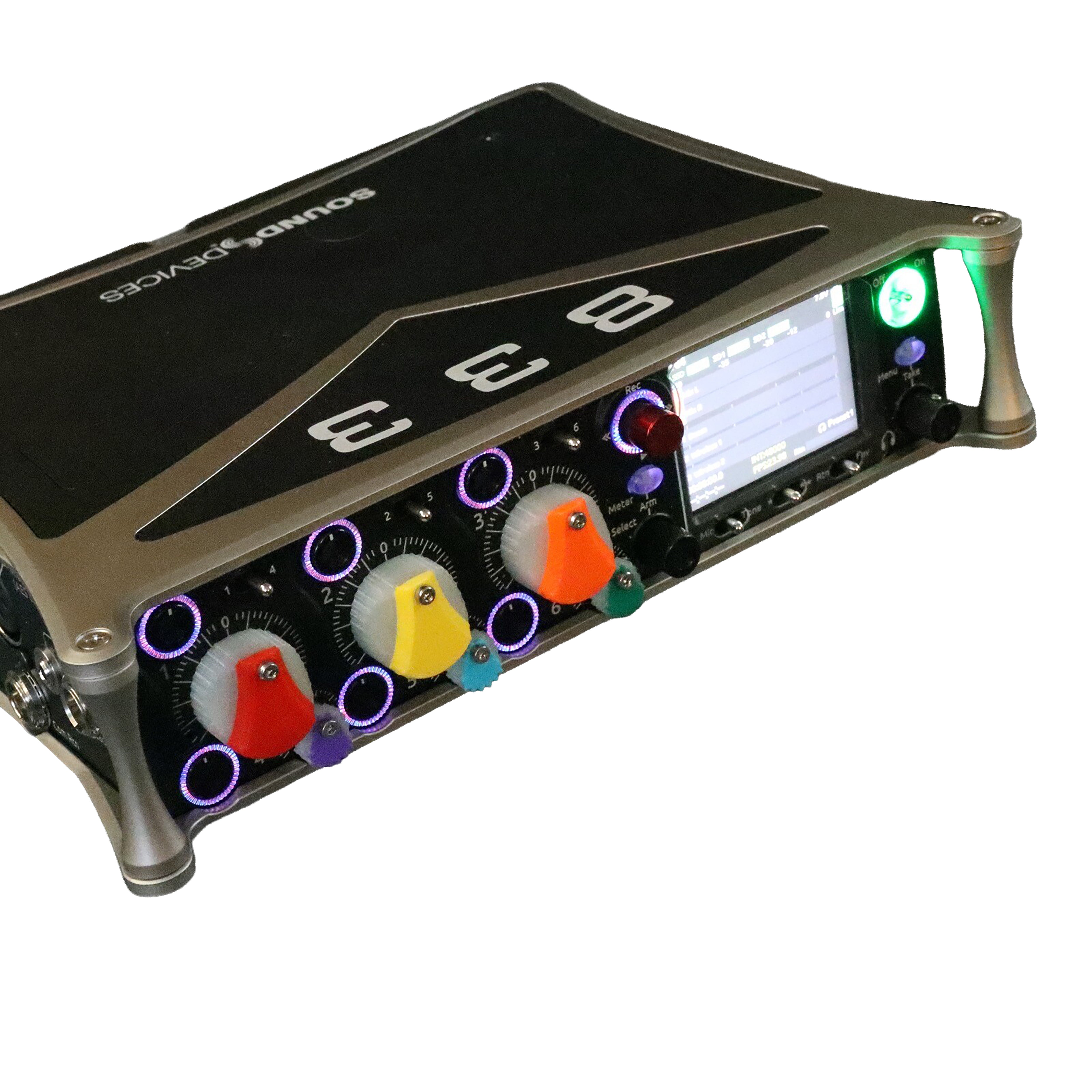 Multi-Colored Glow-in-the-Dark Knobs for Sound Devices 833 / 888