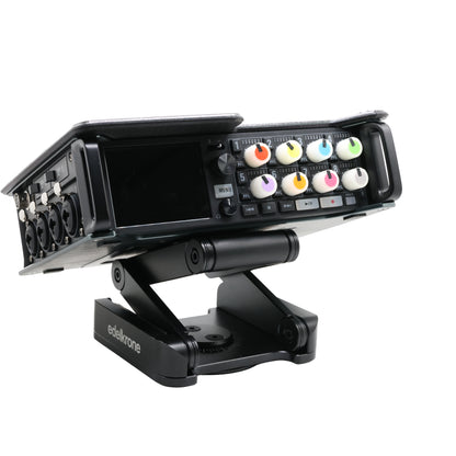 Black video monitor with control panel and 'edelkrone' branding on a white background