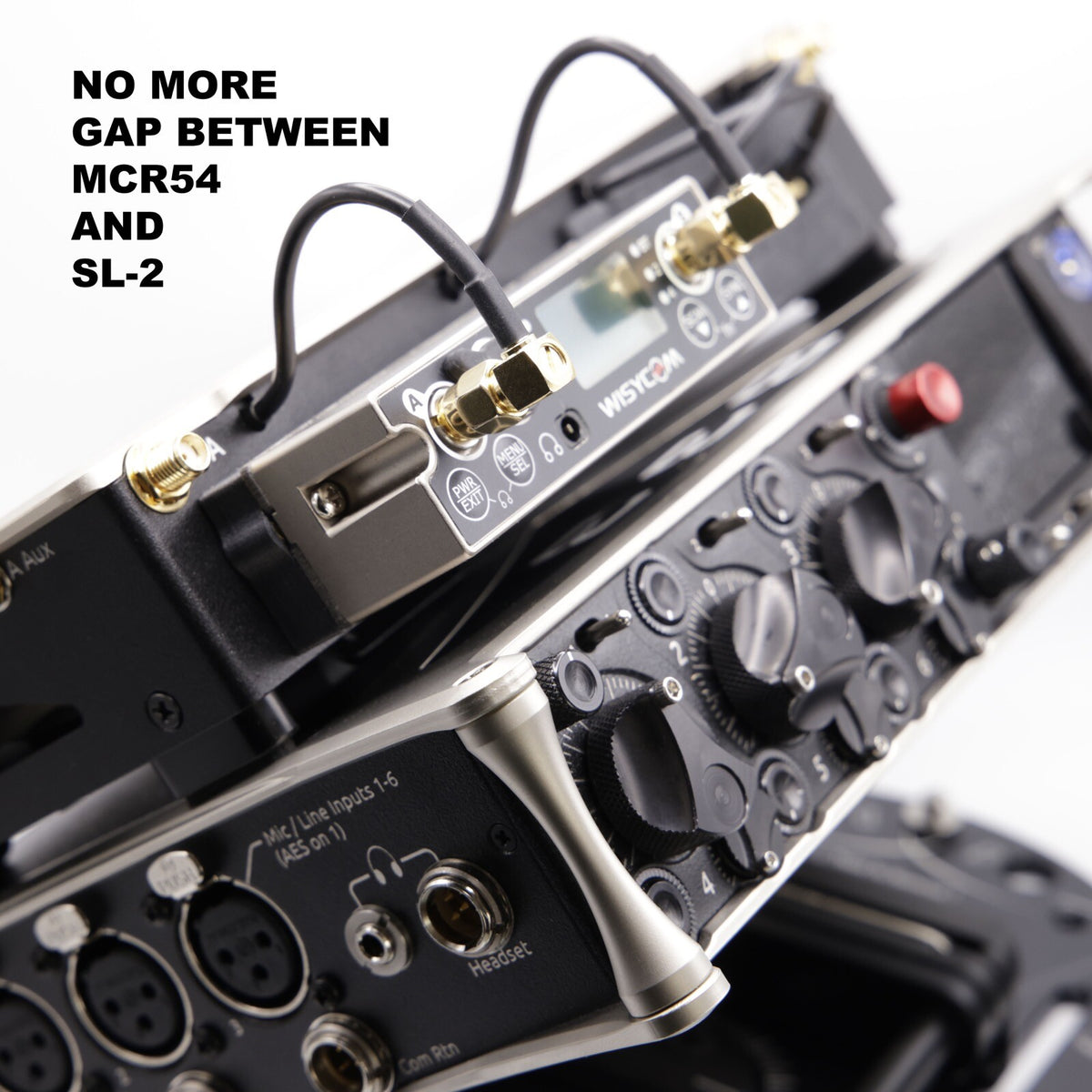 Locking Gap Filler Adapter Plate for Wisycom MCR54 and Sound Devices SL-2